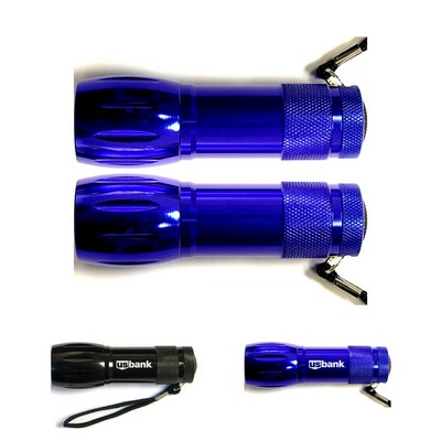 Aluminum 9 LED Flashlight with Batteries